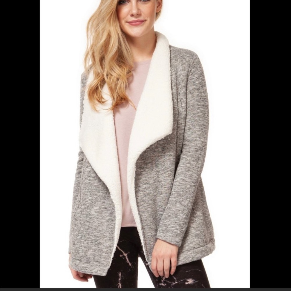 Greentea Heather Gray Sherpa Wrap Jacket | Size L